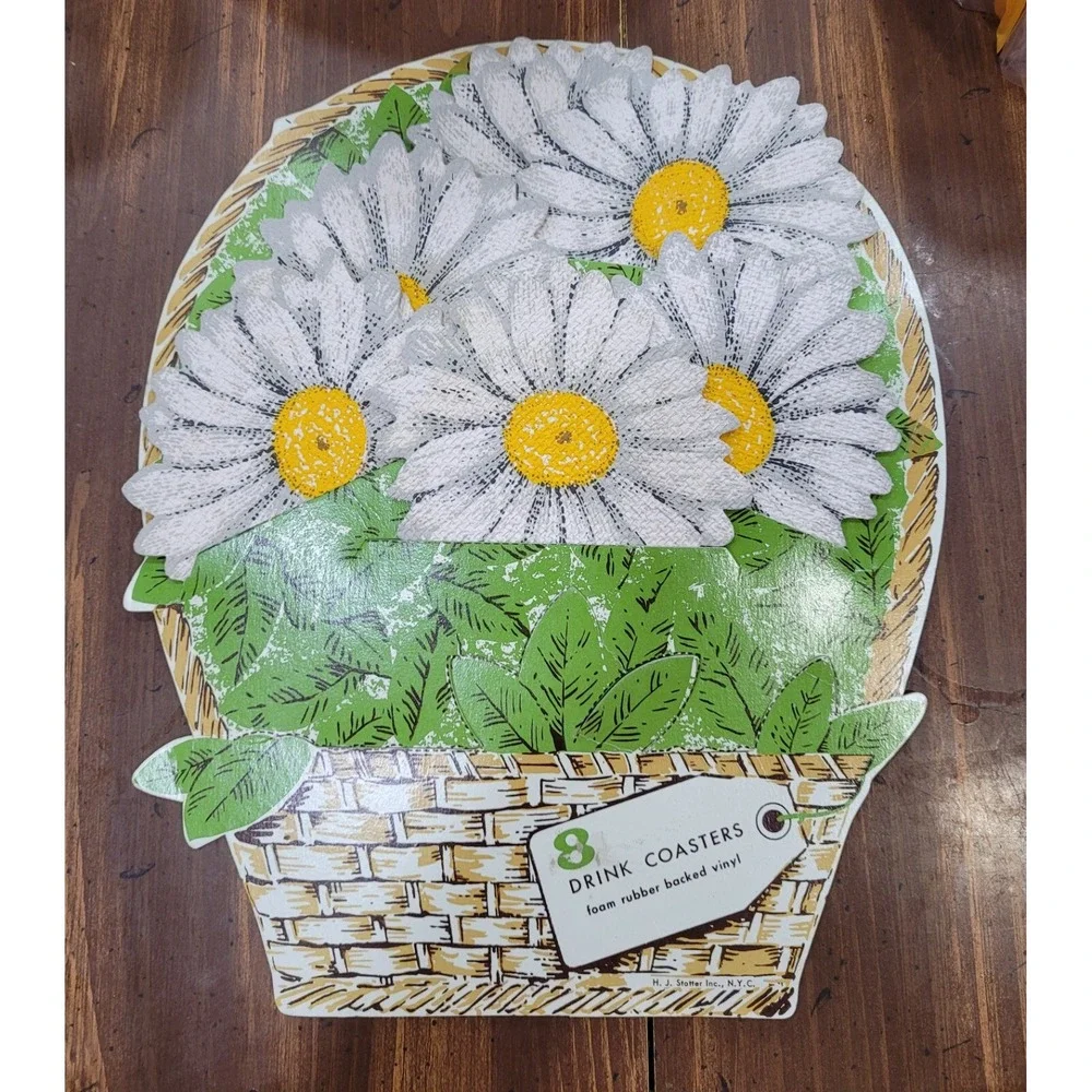 Vintage 8 H J Staffer Inc. NYC Daisy Drink Coasters